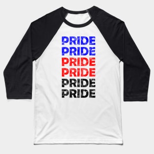 Polyamory Pride Flag Colors Repeating Text Design Baseball T-Shirt